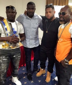 Bukom Banku and Ayitey Powers with John Dumelo and D-Black at the announcement of the fight which is now off