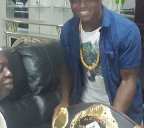Dogbe presents WBO-Africa title to Manager
