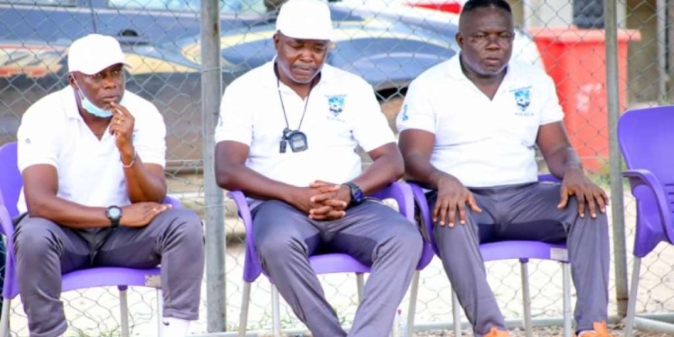 Medeama fire Coach Yaw Preko, assistant Yaw Achemapong