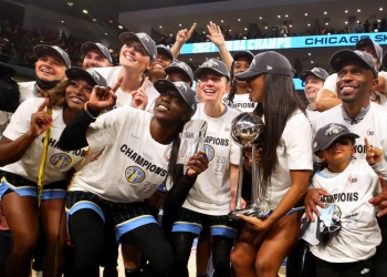 So great for women’s sports’: Chicago Sky fans celebrate team’s first WNBA championship