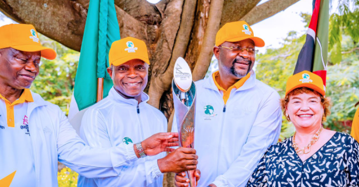Nigeria Vice-President Osinbajo receives Queen’s Baton Relay in Aso Villa