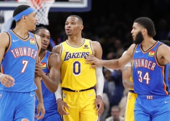 NBA: Oklahoma City Thunder shock Los Angeles Lakers with 34-point turnaround win