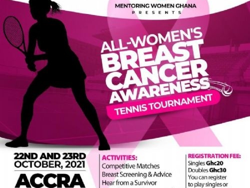All Women’s Breast Cancer Awareness Tennis Tournament  2021 edition begins on October 22