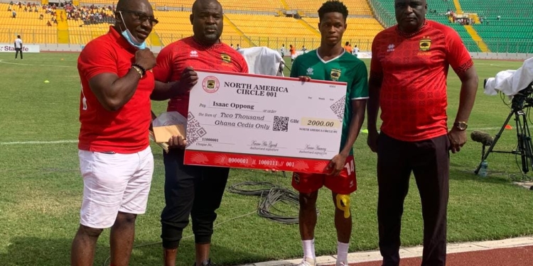 18 year old Isaac Oppong receives Kotoko player of the month award for November