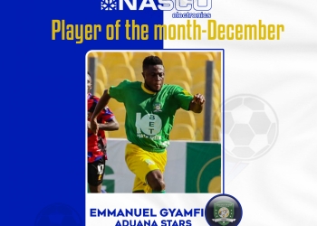 Aduana Stars’ hitman Emmanuel Gyamfi wins NASCO player of the month for December 2021