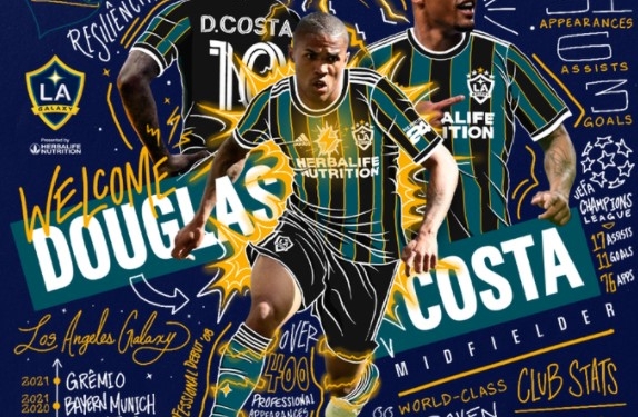Galaxy sign former Brazil star Douglas Costa on loan from Juventus
