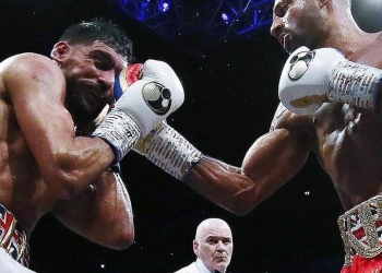 Kell Brook stops Amir Khan in sixth round to win grudge match
