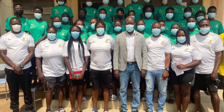 Ghana FA President visits Black Maidens in Prampram camp, urges them to grab their opportunity