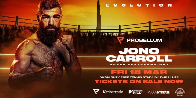 Irishman Jono Carroll confirmed as Dubai show co-main event