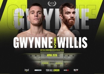 Gavin Gwynne vs Luke Willis headlines MTK Fight Night in April