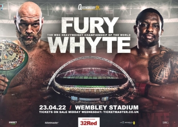 April 23: Heavyweight titans Tyson Fury and Dillian Whyte collide at Wembley Stadium