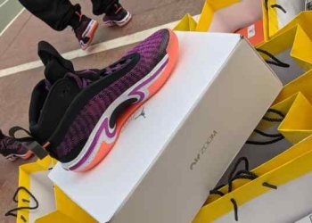 NGO donate sneakers to Tema Community 4 Basketball Club