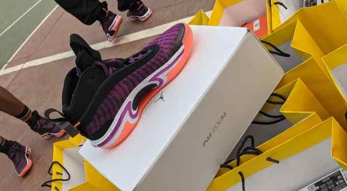 NGO donate sneakers to Tema Community 4 Basketball Club