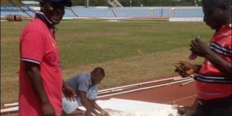 Repairs begin on battered Cape Coast Stadium pitch for Ghana vs Nigeria 2022 World Cup playoff