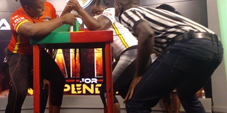 Police Officer Grace Mintah and Asoka win Armwrestling Ghana’s ‘Battle for Independence’