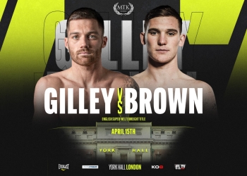 English champion Sam Gilley faces Drew Brown on April 15