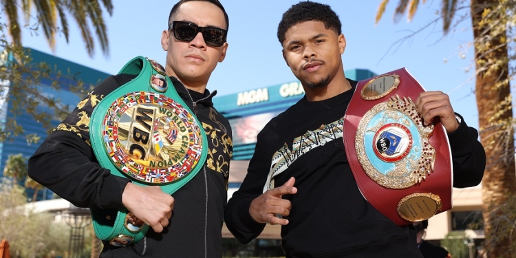 PHOTOS: Oscar Valdez, Shakur Stevenson face-to-face in Las Vegas ahead of April 30 junior lightweight unification