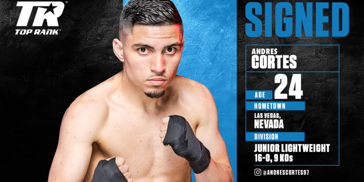 Unbeaten junior lightweight contender Andres Cortes signs long-term deal with Top Rank