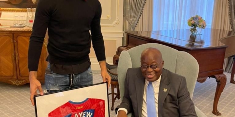 President Akufo-Addo meets Black Stars forward Jordan Ayew in London