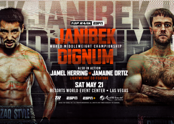 Janibek Alimkhanuly-Danny Dignum Interim Middleweight title clash and the return of Jamel Herring set for May 21 in Las Vegas