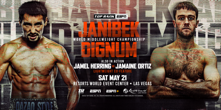 Janibek Alimkhanuly-Danny Dignum Interim Middleweight title clash and the return of Jamel Herring set for May 21 in Las Vegas