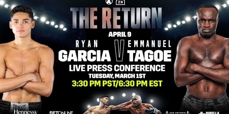 Emmanuel Tagoe vs Ryan Garcia date: Ghana start time, ringwalks, undercard, live stream and how to watch lightweight clash