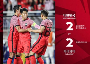 Ghana’s World Cup opponents South Korea rally from behind to draw with Paraguay in friendly