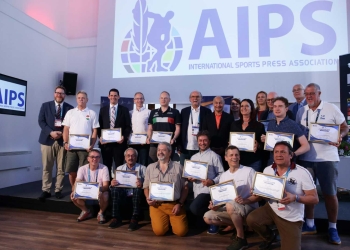 Journalists on the Podium: AIPS and FINA honour veteran aquatic journalists in Budapest