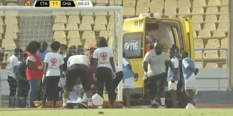 Defender Jonathan Mensah rushed to hospital after injury scare in CAR clash