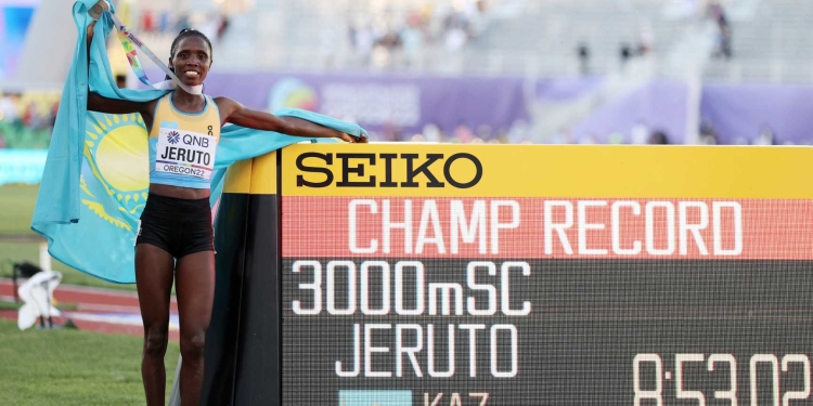 Kenyan-born Norah Jeruto wins Kazakhstan’s first world title in women’s 3000m steeplechase