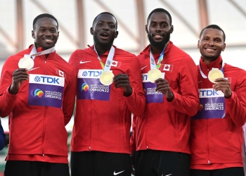 Canada overcomes COVID to capture Worlds 4x100m gold after 25 years