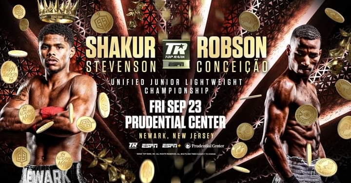 Unified junior lightweight champ Shakur Stevenson to defend titles versus Robson Conceição September 23 in New Jersey homecoming