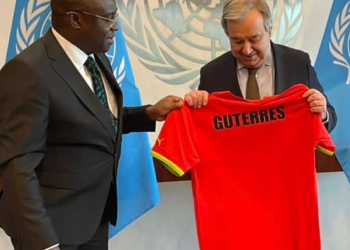 UN Secretary General gets Black Stars jersey as present