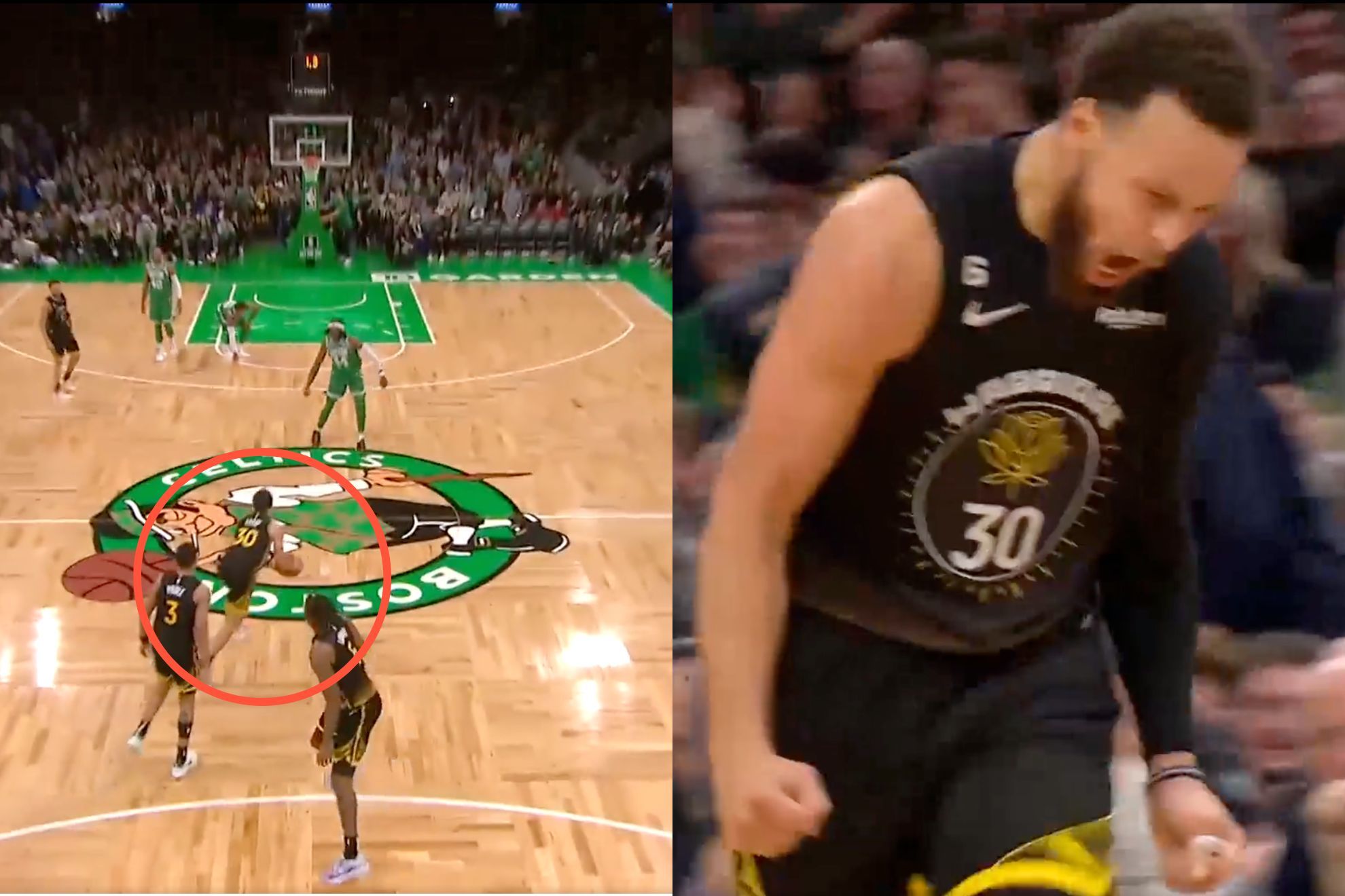 Steph Curry hits insane half-court buzzer beater vs. Boston Celtics