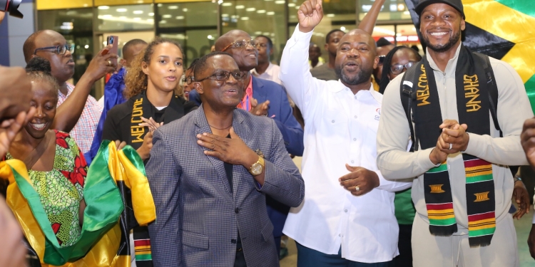 Asafa Powell and Ghanaian wife land in Accra for one-week visit