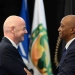 CAF President Motsepe congratulates FIFA chief Infantino on his re-election as FIFA President