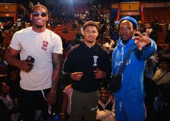 Shakur Stevenson, Jared Anderson, Keyshawn Davis visit Newark’s Central High School ahead of Saturday’s ESPN-televised tripleheader