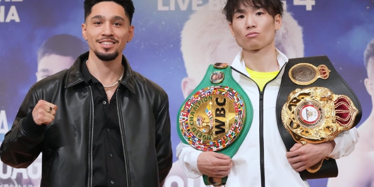 Kenshiro and Olascuaga face to face at press conference