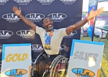 Botsyo Nkegbe wins gold at Desert Challenge Wheelchair race in USA