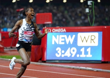 Kipyegon celebrates world record run, insists: “there’s still more to come”
