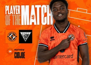 Mathew Cudjoe scores late to save Dundee, named Man of the Match