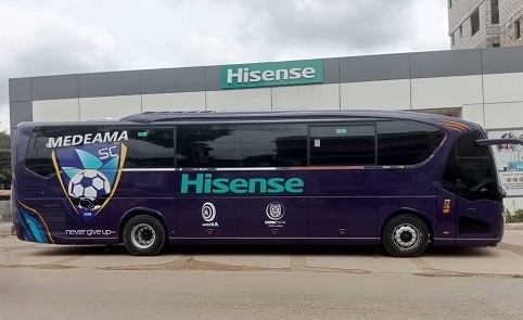 Hisense donates new bus to Ghana champions Medeama