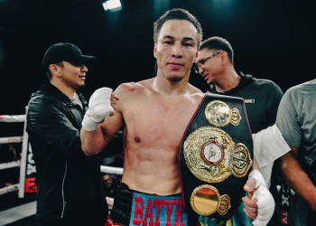 Batyrzhan Jukembayev won the North American intercontinental super lightweight belt