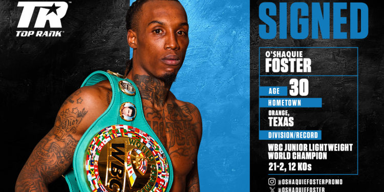 Junior lightweight world champion O’Shaquie Foster signs with Top Rank