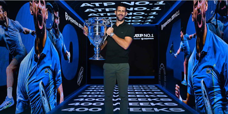 Novak Djokovic celebrates 400 weeks as World No. 1