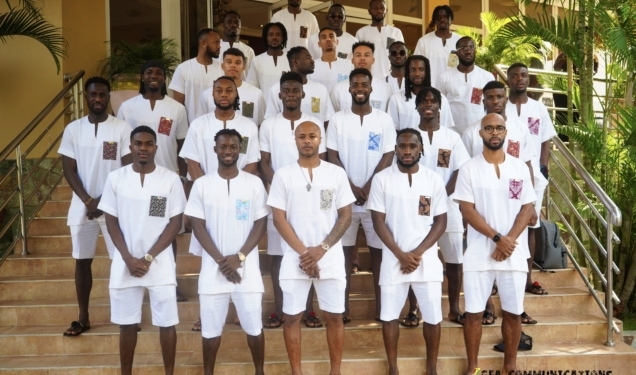 Black Stars players leave for Afcon 2023 in stylish kaftan outfits