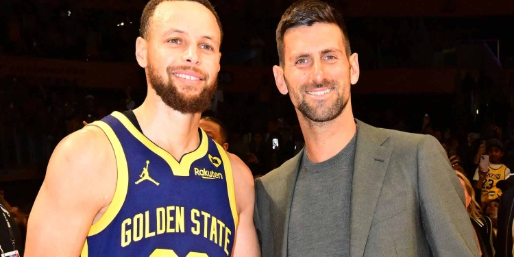 Novak Djokovic catches up with Stephen Curry, LeBron James