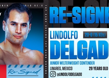 Undefeated contender Lindolfo Delgado extends Promotional Pact with Top Rank