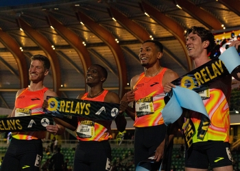 US quartet breaks distance medley relay world record in Eugene