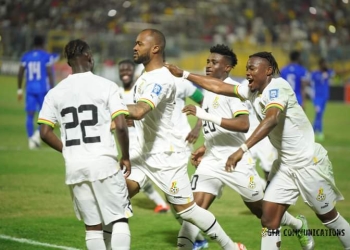 Crystal Palace celebrates Jordan Ayew’s hat trick for Ghana